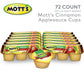Mott'S Cinnamon Applesauce, 4 Oz Cups, 72 Count (12 Packs Of 6), No Artificial Flavors, Good Source Of Vitamin C, Nutritious Opt