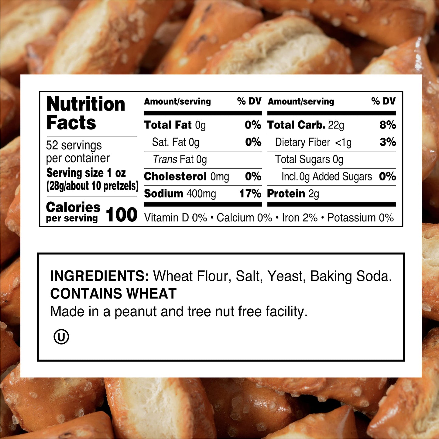 Utz Bite-Size Nuggets Pretzels with Classic Sourdough Flavor 52 oz. Barrel  Perfectly Salted with Zero Cholesterol per Serving (