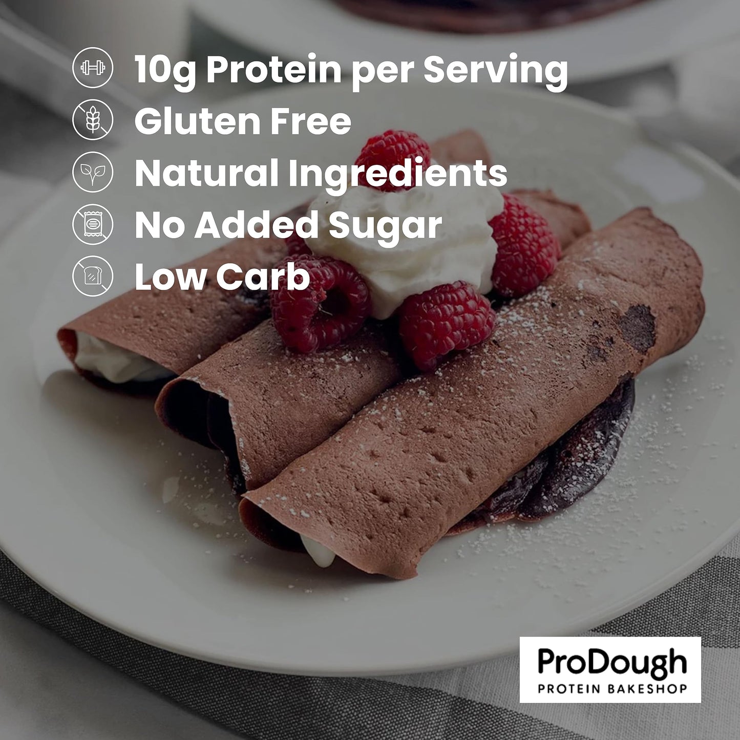 ProDough High Protein Gluten Free French Crepe Mix, Low Carb, 16 Ounce, Keto Friendly, Makes 24 Crepes
