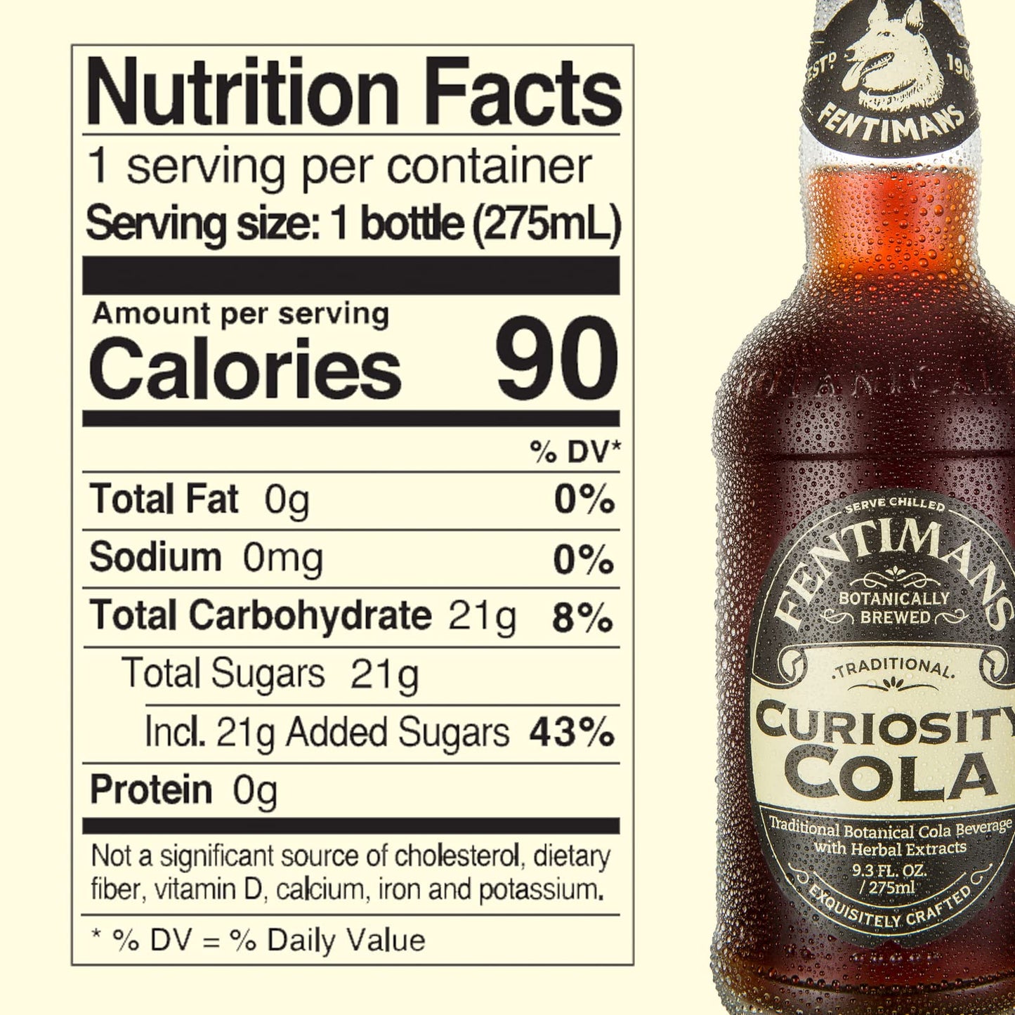 Fentimans Sparkling Curiosity Cola - Healthy Soda, All Natural Craft Soda Pop, Perfect Mixer, Natural Ingredients, Botanically B