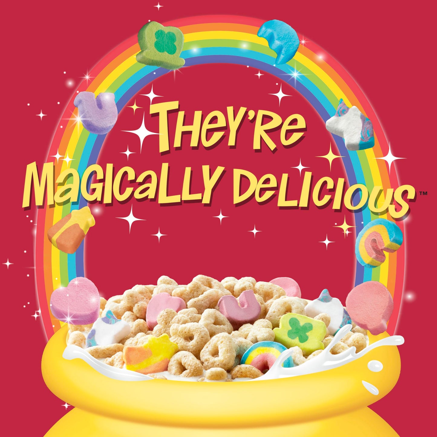 Lucky Charms Gluten Free Cereal with Marshmallows, Kids Breakfast Cereal, Made with Whole Grain, Giant Size, 26.1 oz