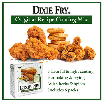 Dixie Fry 10-Ounce Original Recipe Coating Mix for Fried Chicken, Pork Chops & Seafood - Pack of 6