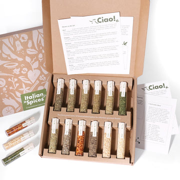 Craftly 12 Italian Spices Gift Set | Italian Herbs Seasoning Gift Set for Cooking - Perfect for Pasta Sauces, Pizza and More | G
