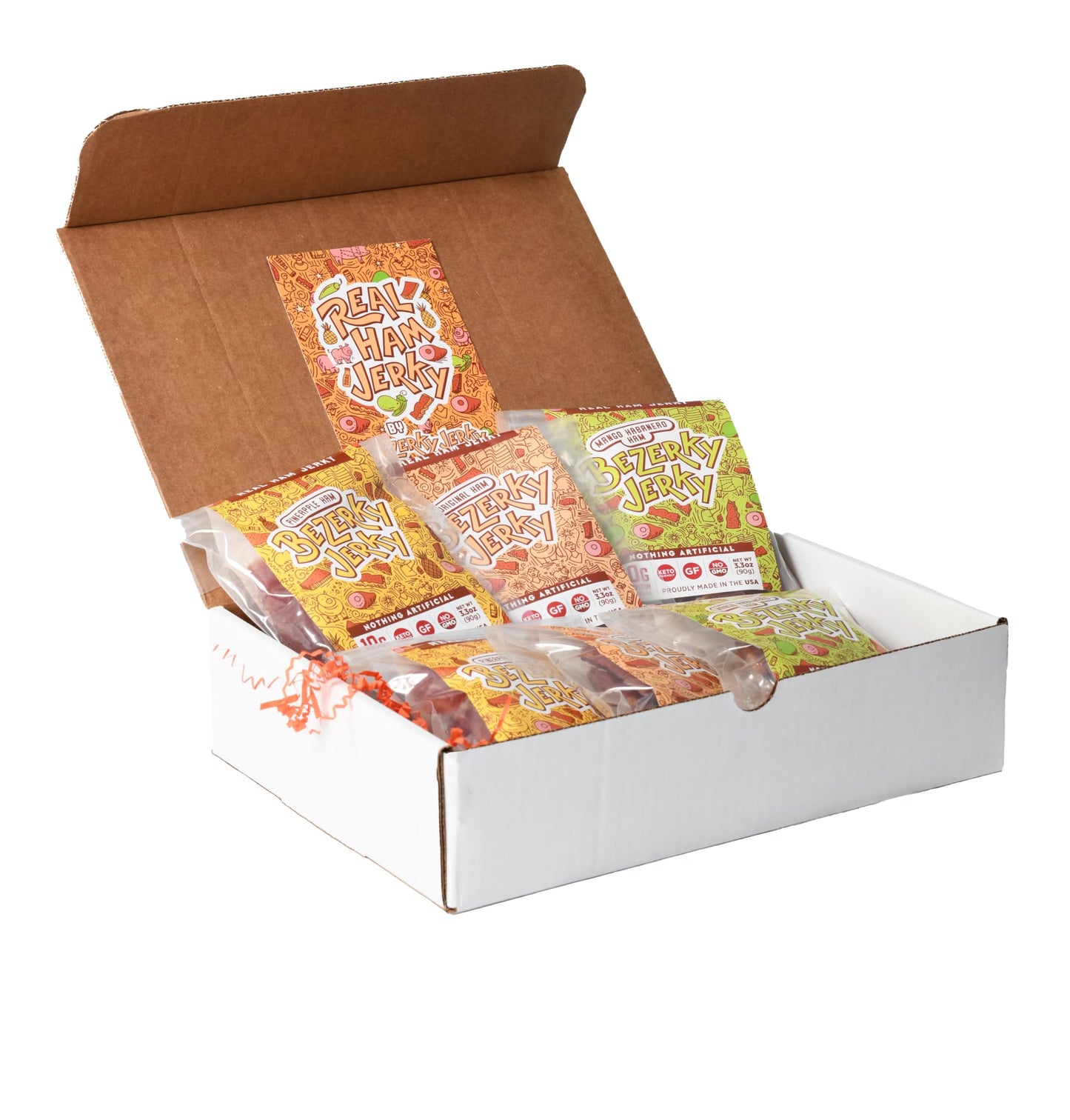 Old Fashioned Real Ham Jerky | Keto Gift Box | Dry Texture | No Nitrates | Pork Jerky | Small Batch Handcrafted | High Protein S