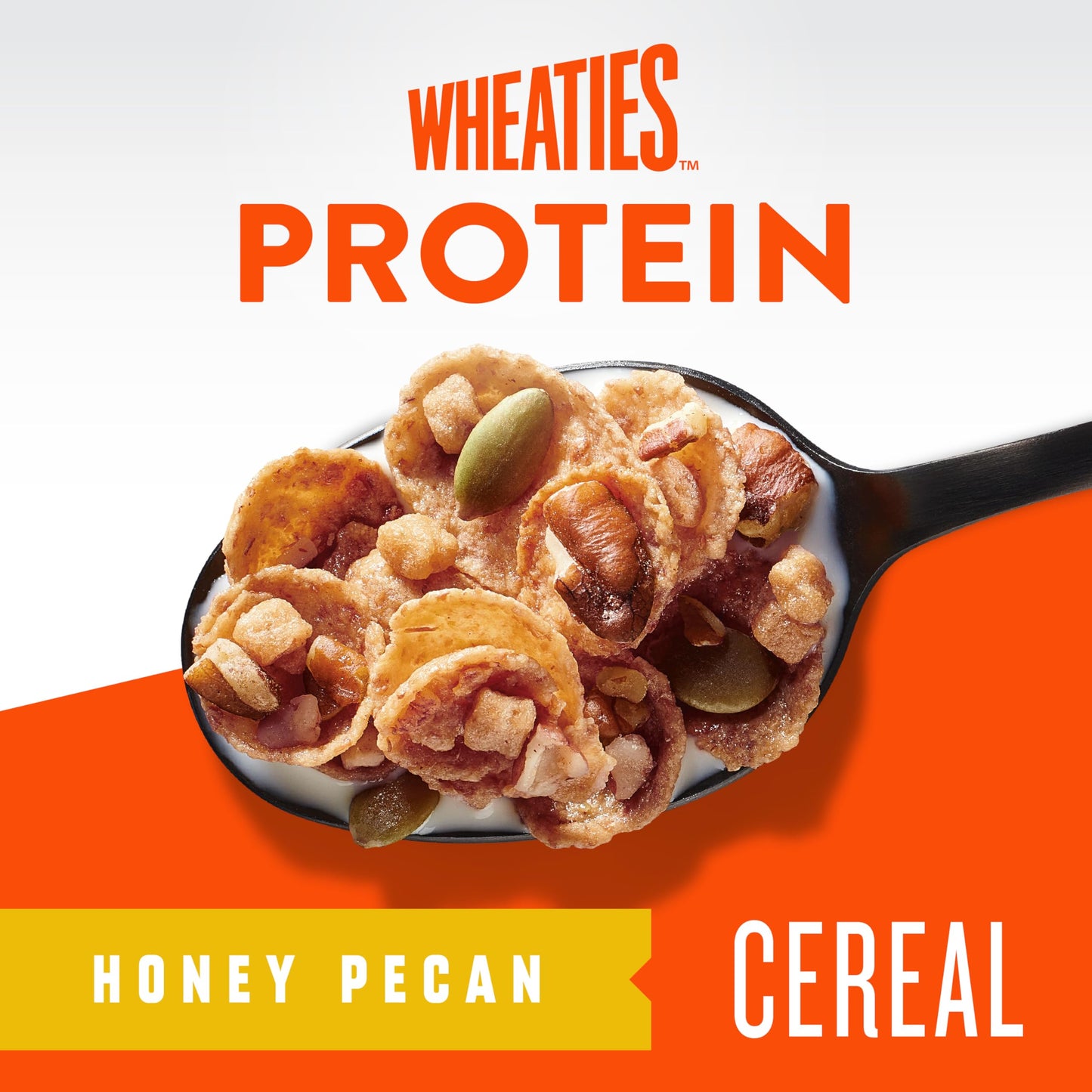 Wheaties Protein Breakfast Cereal, Honey Pecan, 21g Protein, 16.4 oz - Breakfast of Champions