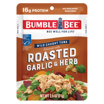 Bumble Bee Roasted Garlic & Herb Tuna Pouch - Ready to Eat - 2.5 oz - 16g Protein - Gluten Free - Wild Caught