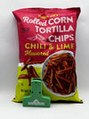 Trader Joe's Rolled Corn Tortilla Chips Chili & Lime Flavored with Grafton Way Chip Clip (1 Pack)
