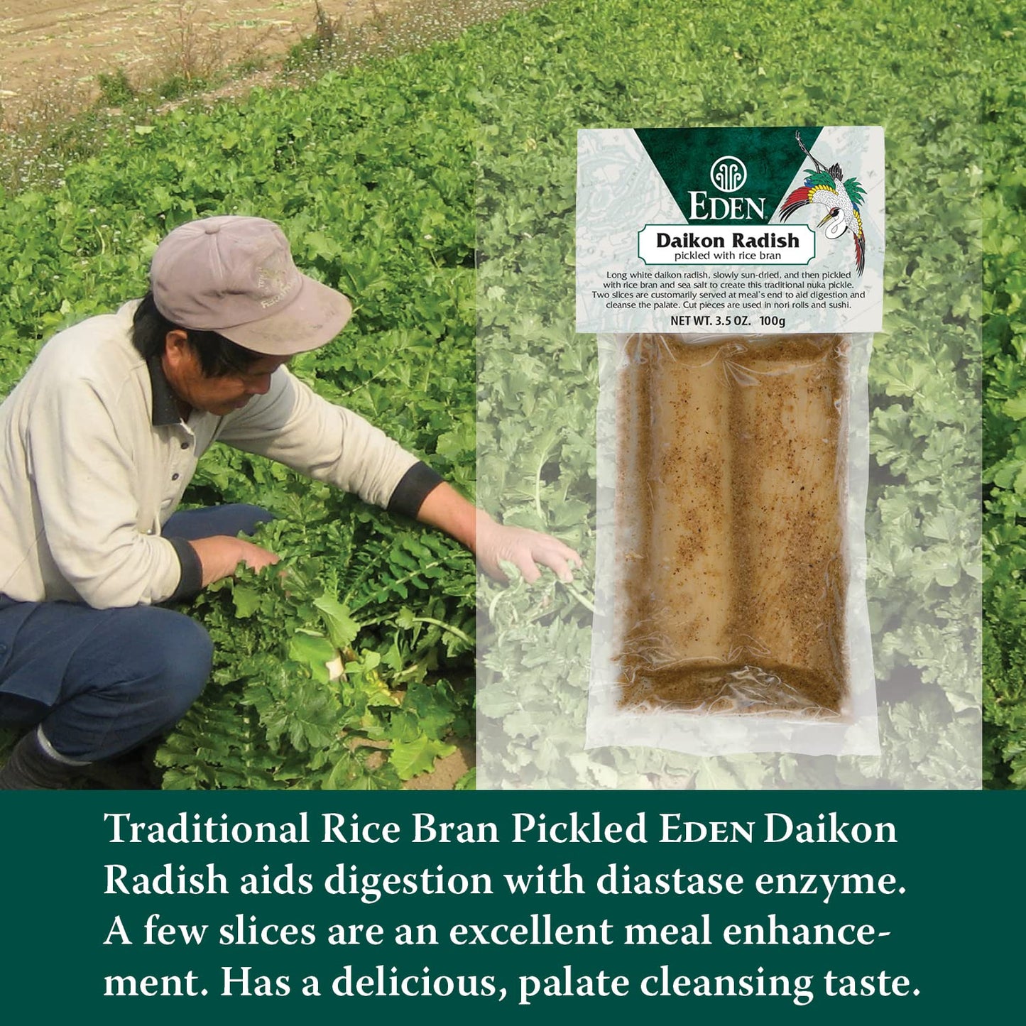 Eden Pickled Daikon Radish, Takuan-Zuke, Rice Bran And Salt Pickled, Nuka-Zuke, Traditionally Made In Japan, No-Msg, All Natural