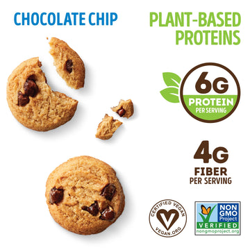 Lenny & Larry's The Complete Crunchy Cookie, Chocolate Chip, 6g Plant Protein, Vegan, Non-GMO, 4.25 Ounce Pouch (Pack of 6)