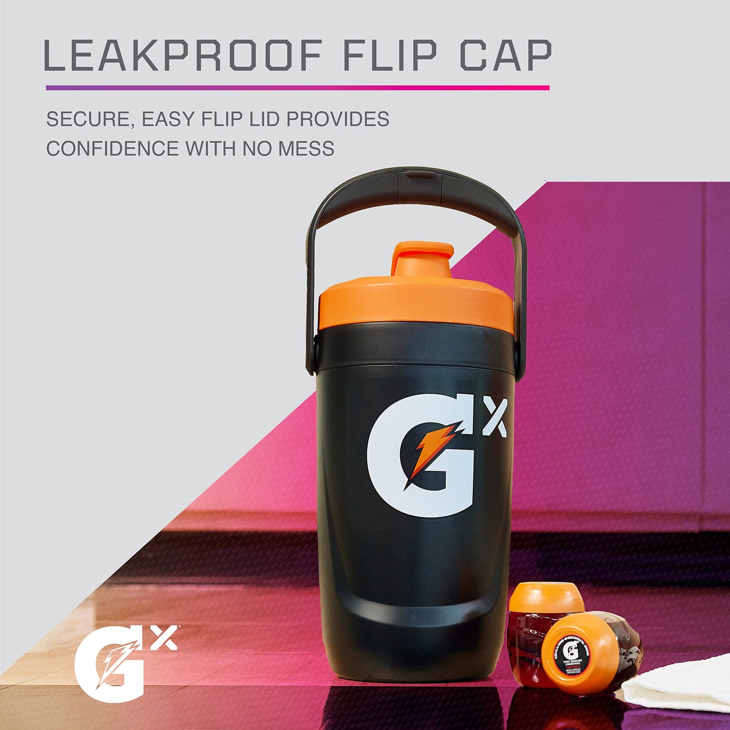 Gatorade Gx Performance Jug, 64oz, Leakproof, Non-Slip Grip, Red, Model RED64