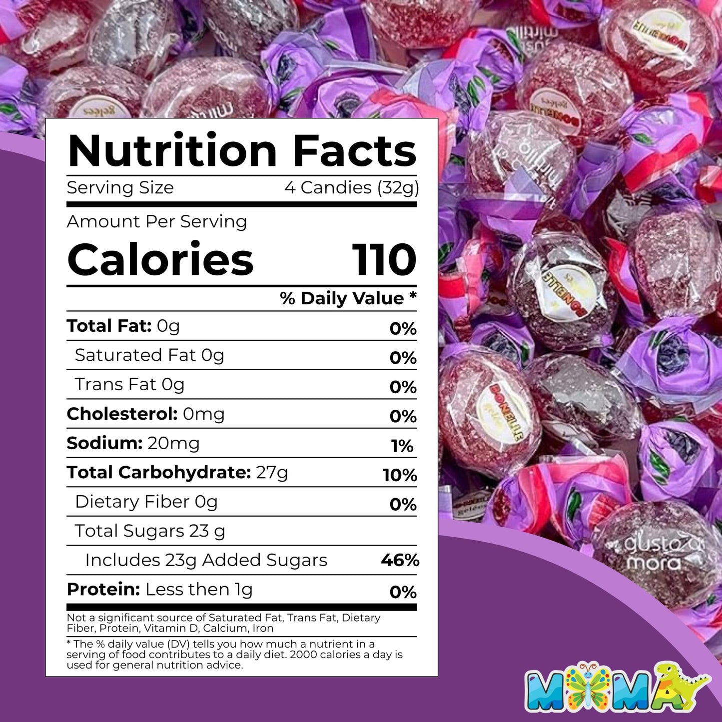 MIMA MIMA Fruitti Di Bosco Jelly Candy - Assorted Individually Wrapped - 1 lb Holiday   for Gifting & Sharing