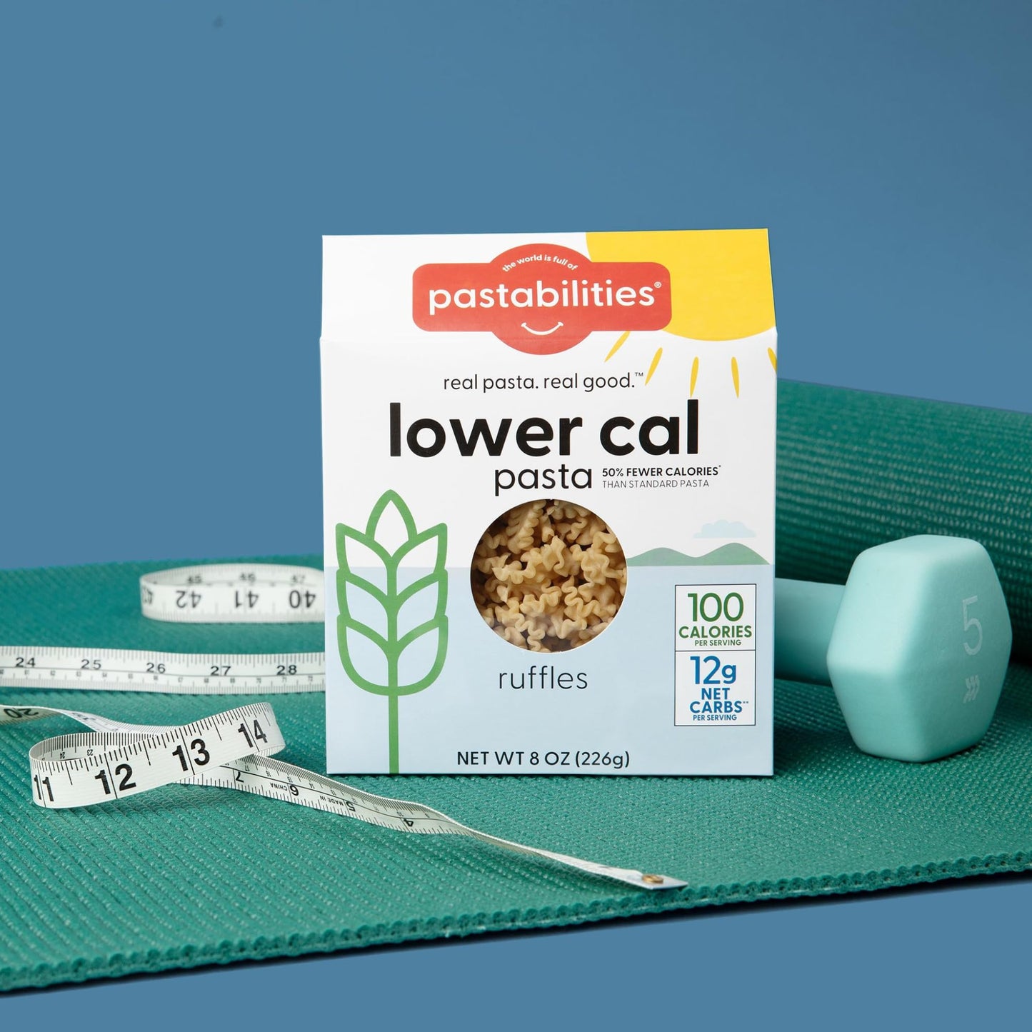 Pastabilities, Lower Calorie Pasta, Ruffles - 100 Calories/Serving Low Net Carbs, Low Calorie, Non-GMO, High Fiber, Vegan, Plant