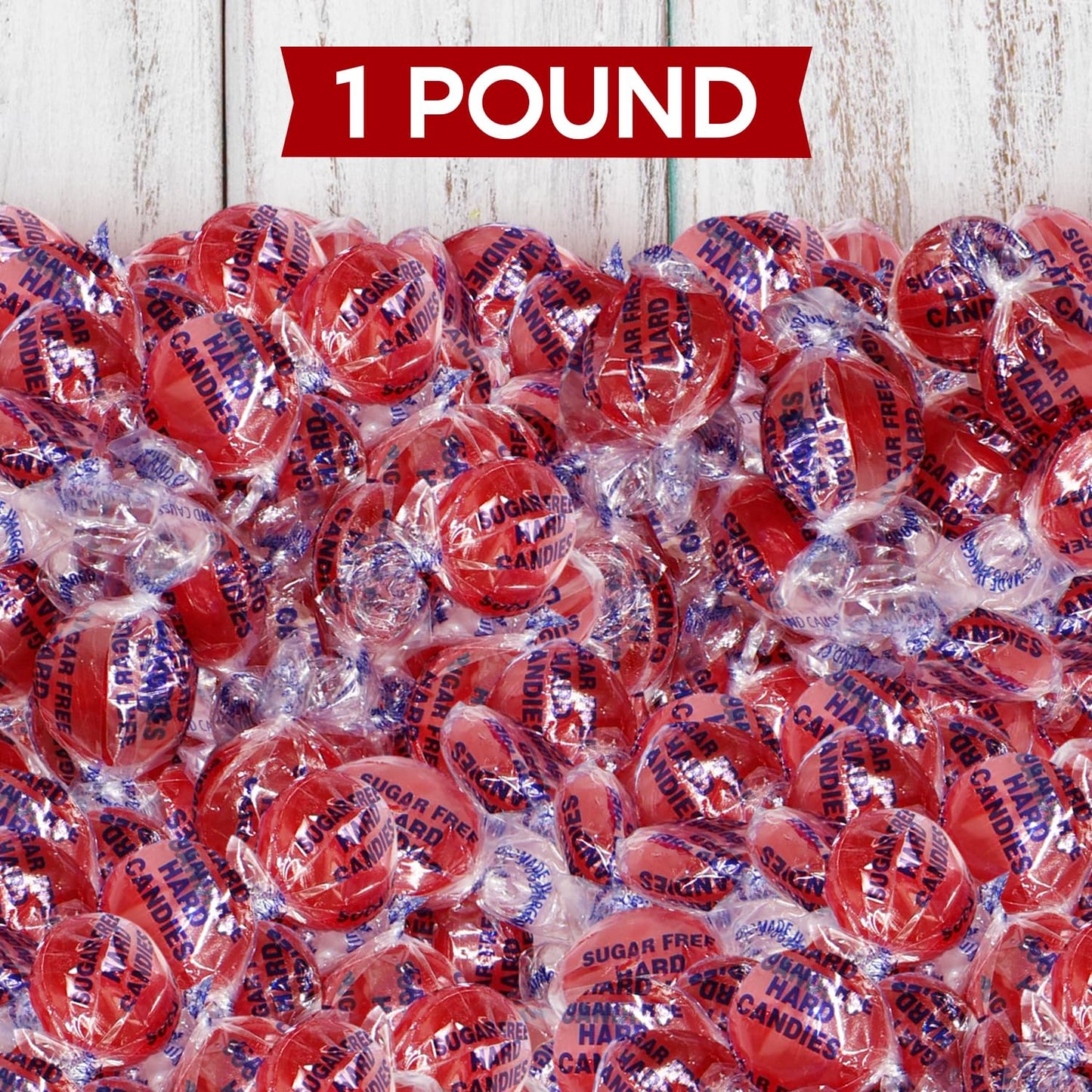 Taboom Sugar Free Hot Cinnamon Hard Candy Discs, 1 lb - Individually Wrapped Red Cinnamon Treats, Approx. 75 Count