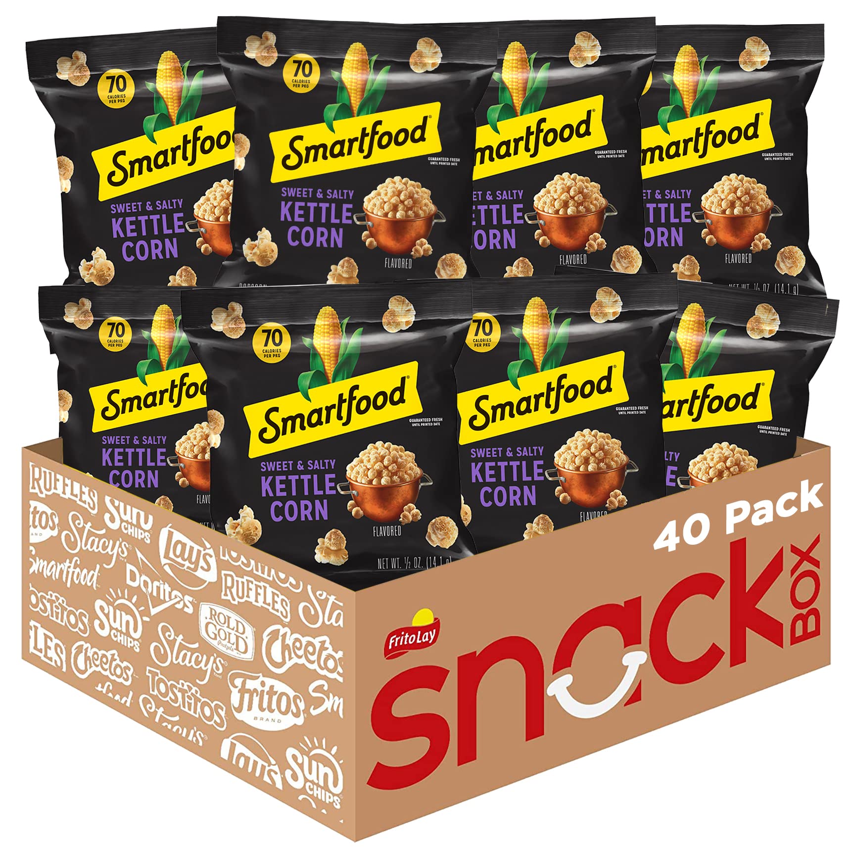 Smartfood Popcorn, Sweet & Salty Kettle Corn, 0.5 Ounce (Pack Of 40)
