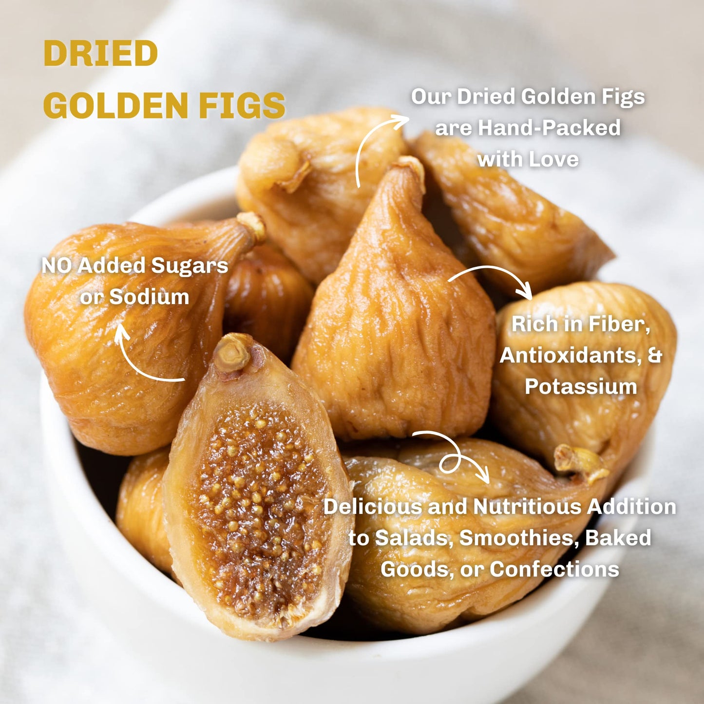 Nutra Fig Dried Figs - No Sugar Added, Gluten-Free, High Fiber, 9 Oz
