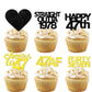 18pcs Black Gold Glitter Dessert Cupcake Pick for Straight Outta 1978 Cheer to 47 Years Old Theme Decor Supplies Happy 47th Birt