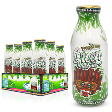 Tropikiss 12-Pack Green Iced Tea - Antioxidant-Rich Refreshing Drink | Natural Bottled Ice Tea | Healthy & Flavorful Beverage