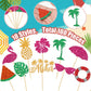 Epakh Summer Beach Cupcake Toppers, 100 Pcs Hawaiian Theme Cake Picks, Paper/Bamboo, 20.5 x 14.5 x 3.5 cm, Vibrant Summer