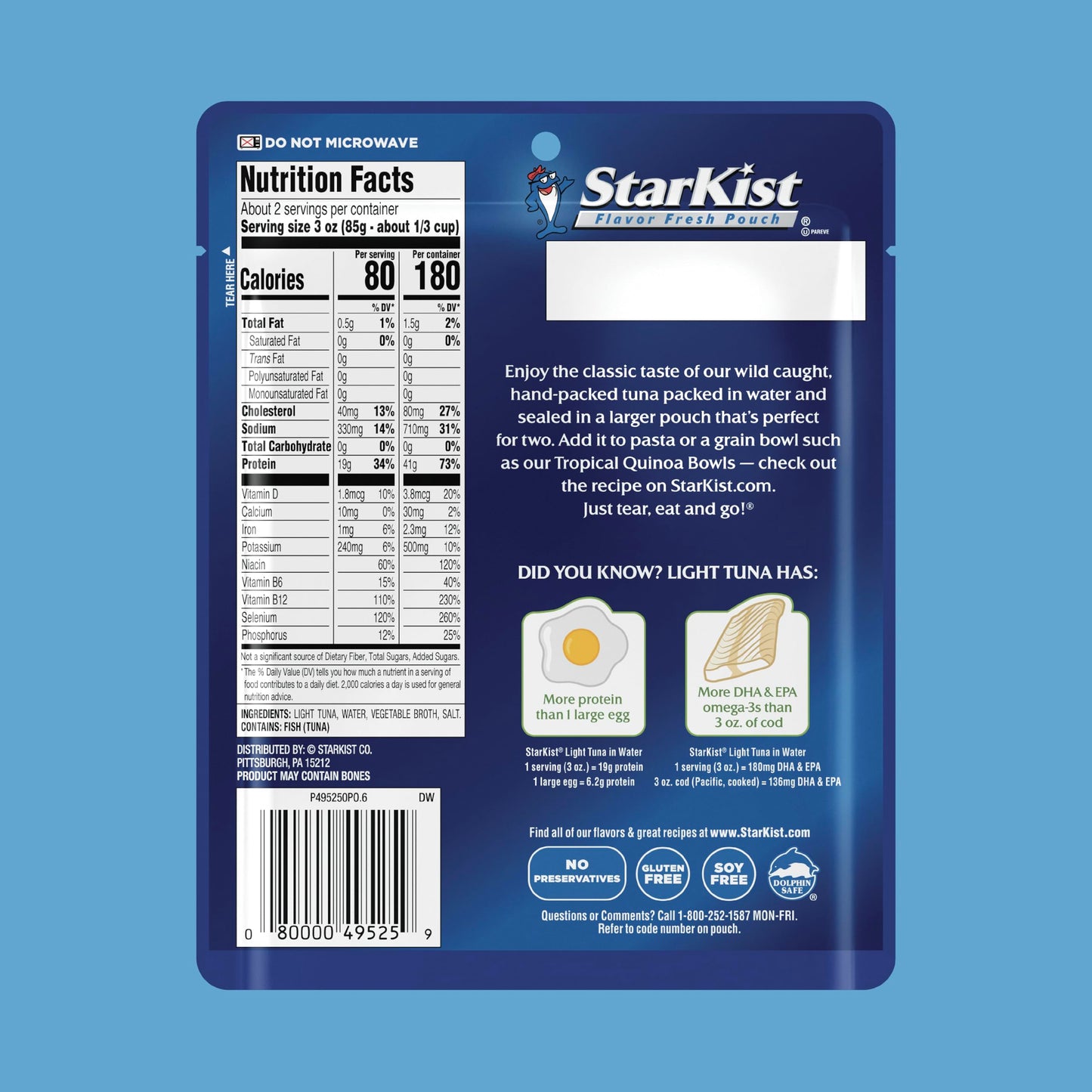 StarKist Chunk Light Tuna in Water - 6.4 Oz Pouch (Pack of 12)