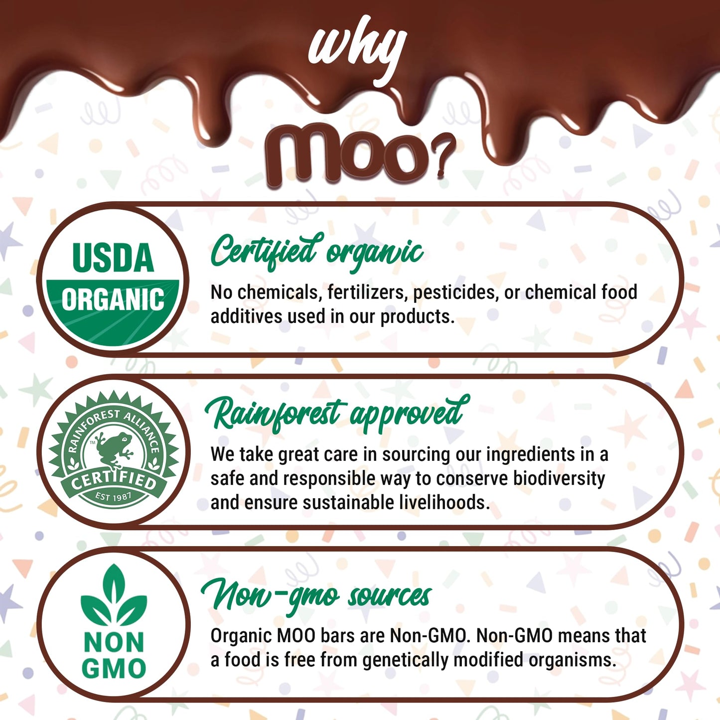 MOO CHOCOLATES Organic Milk Chocolate Bars, Creamy Filling, 14 ct, 1.4 oz each, USDA Organic, Non-GMO Snacks