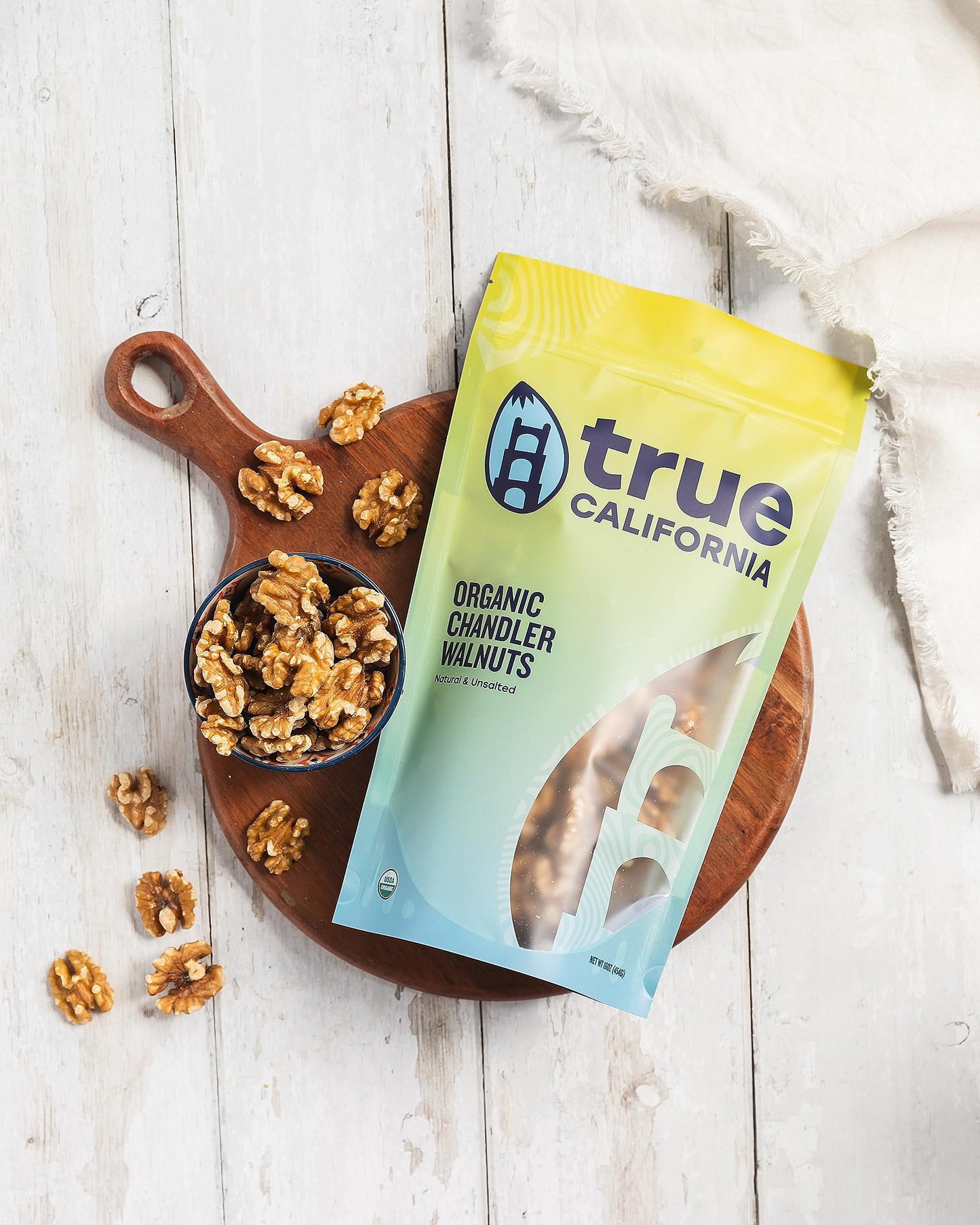 True California Organic Chandler Walnuts (1 LB) Natural & Unsalted, Raw, Shelled Halves & Pieces, Vegan & Gluten-Free