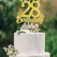 28 Birthday Cake Toppers-Gold Glitter, 28th Cake Topper for Men,28 Cake Topper For Women, 28th birthday decorations,28th Birthda