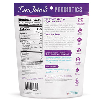 Dr. Johns Sugar Free Candy, Healthy Lollipops With Zero Sugar, Low Calorie Snacks, Keto Friendly Hard Candy Sweets, Probiotics F