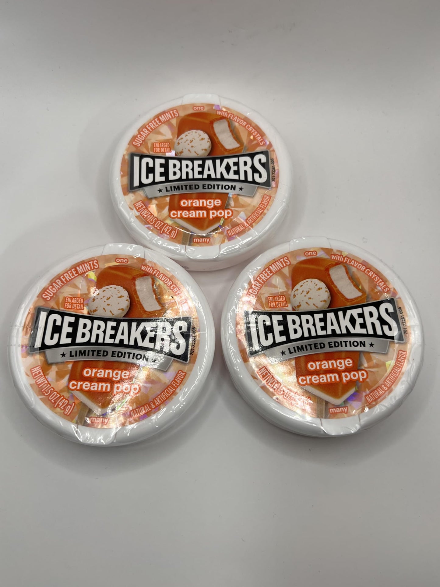 Ice Breakers Orange Cream Pop Mints, Sugar Free, 1.5 Oz, 3 Pack