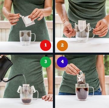 Tribo Coffee Single-Serve Portable Pour Over Drip Coffee - Costa Rica - Washed - 5 Servings Per Box (Medium Roast)