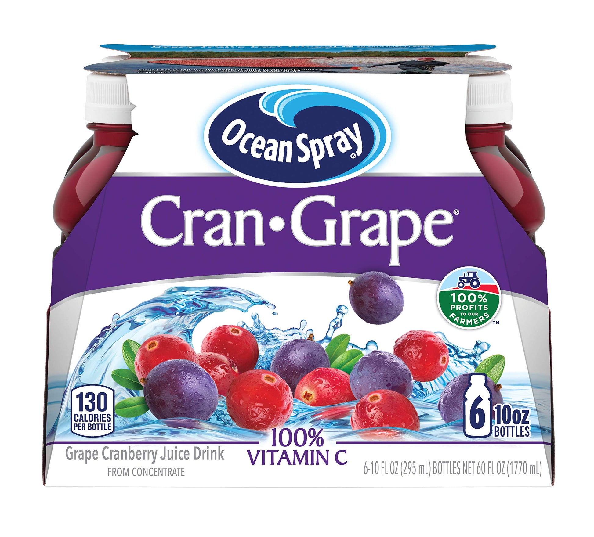 Ocean Spray Juice Drink  Cran-G  10 Ounce Bottle (Pack of 6)