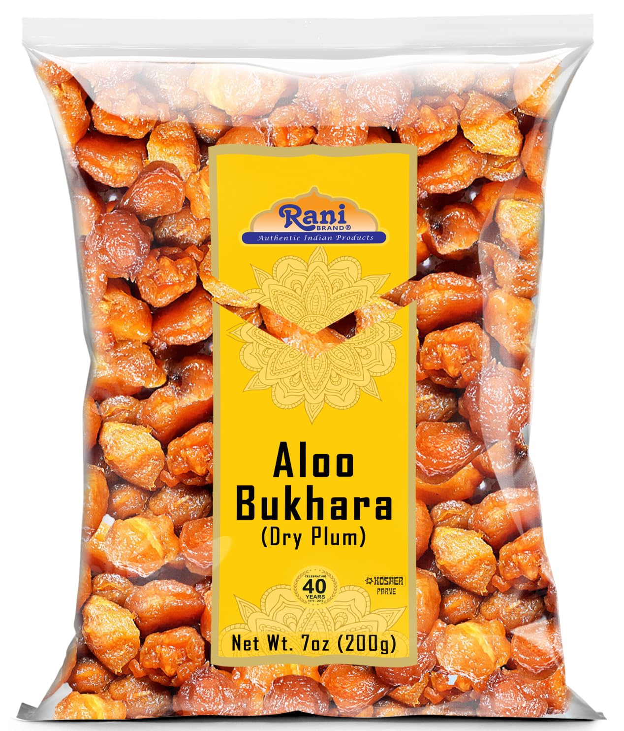 Rani Aloo Bukhara Dry Plum, All Natural, Salt Free, Vegan, Gluten Friendly, 7oz (200g)