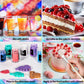 RBUGR Edible Glitter Pack, 12 Colors Vegan Shimmer Dust, 4g Each, Multicolor-Style3