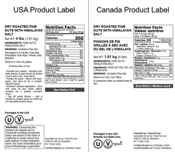 Food to Live Dry Roasted Pine Nuts, Lightly Salted, 4 Pounds, Vegan, Kosher, No Oil Added