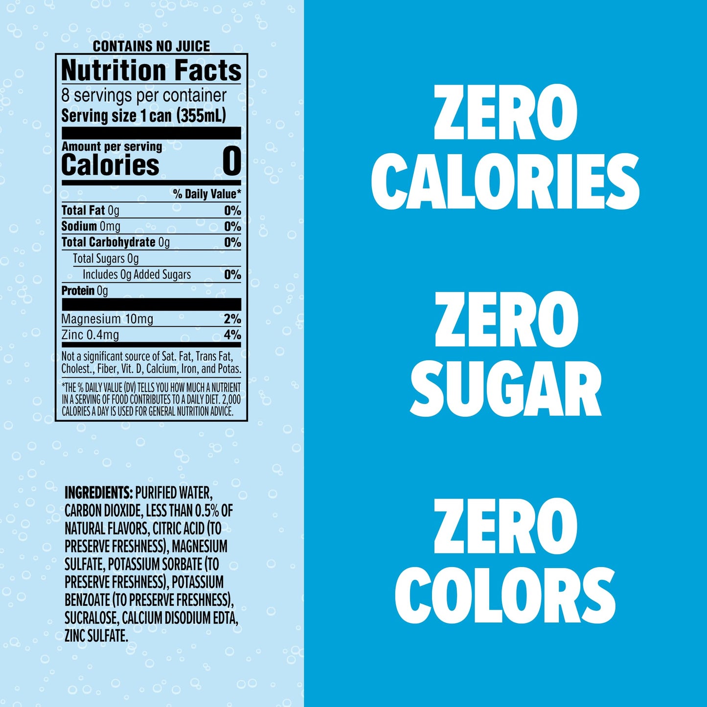 Splash Refresher Sparkling Water, Rocket Freeze - 8-Pack, 12 Fl Oz Cans - Flavored Carbonated Seltzer Water with Electrolytes, Z