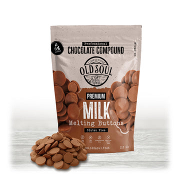 OLDSOUL Chocolate Compound Buttons 2.2 lb | Milk Chocolate 8% Real Cocoa | Smooth Melting | Perfect for Baking & Desserts (2.2 l