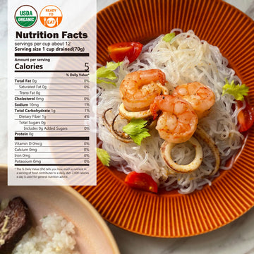 YUHO Organic Konjac Shirataki Noodle, Low Carb Pasta 38.09 Oz (1080 g), Angel Hair, USDA Organic Healthy Spaghetti (6 Pack Insid