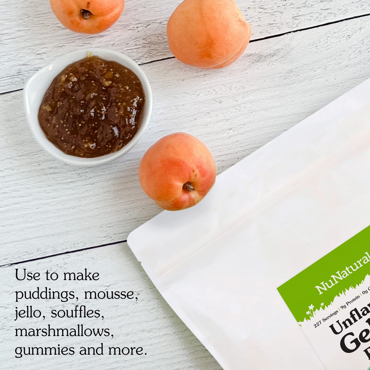 Nunaturals Unflavored Beef Gelatin Powder, Instantly Thickens, Stabilizes, And Texturizes, 5 Lb