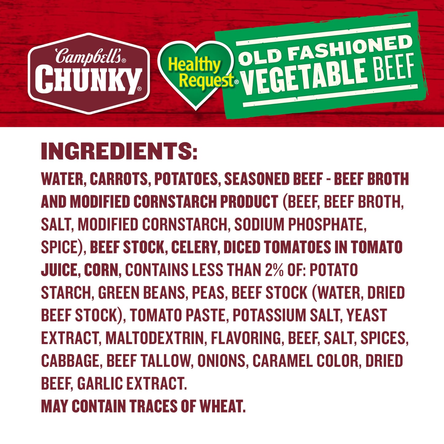Campbells Chunky Healthy Request Soup, Old Fashioned Vegetable Beef Soup, 18.8 Oz Can (Case of 12)