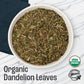J MAC BOTANICALS Organic Dandelion Leaves Tea, 16 oz Bag, USDA Certified Organic, Caffeine-Free, Cut and Sifted