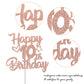 YCTHUNFISH 10th Birthday Cake Topper Glitter Heart Star, Rose Gold, 5.4 x 9.2 inches, Ideal for Childrens Birthday Theme Party Decorations