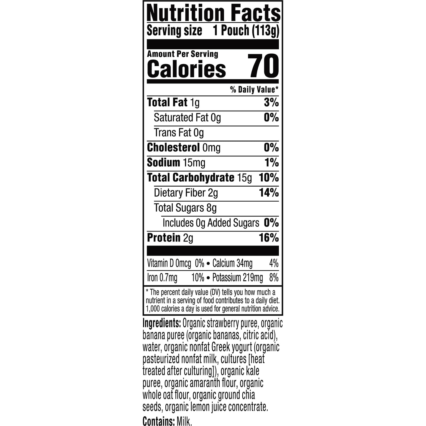 Plum Organics Mighty 4 Organic Toddler Food - Strawberry, Banana, Greek Yogurt, Kale, Amaranth, And Oat - 4 Oz Pouch (Pack Of 12