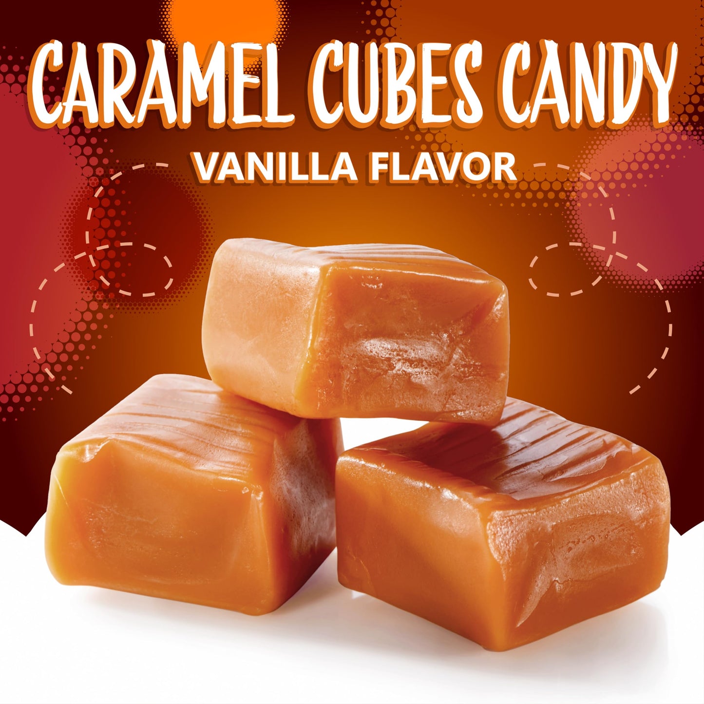 Vanilla Caramel Candy | 3-Pound Pack | Individually Wrapped Creamy Caramel Cubes