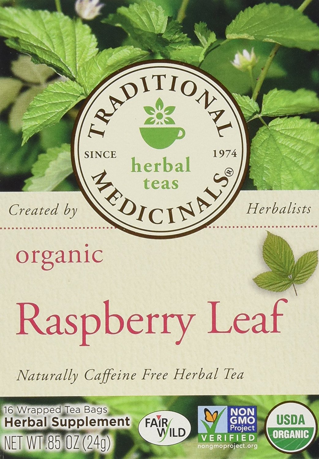 Traditional Medicinals Organic Raspberry Leaf Herbal Tea Energy Blend Free  16 Ct. (Pack Of 3)