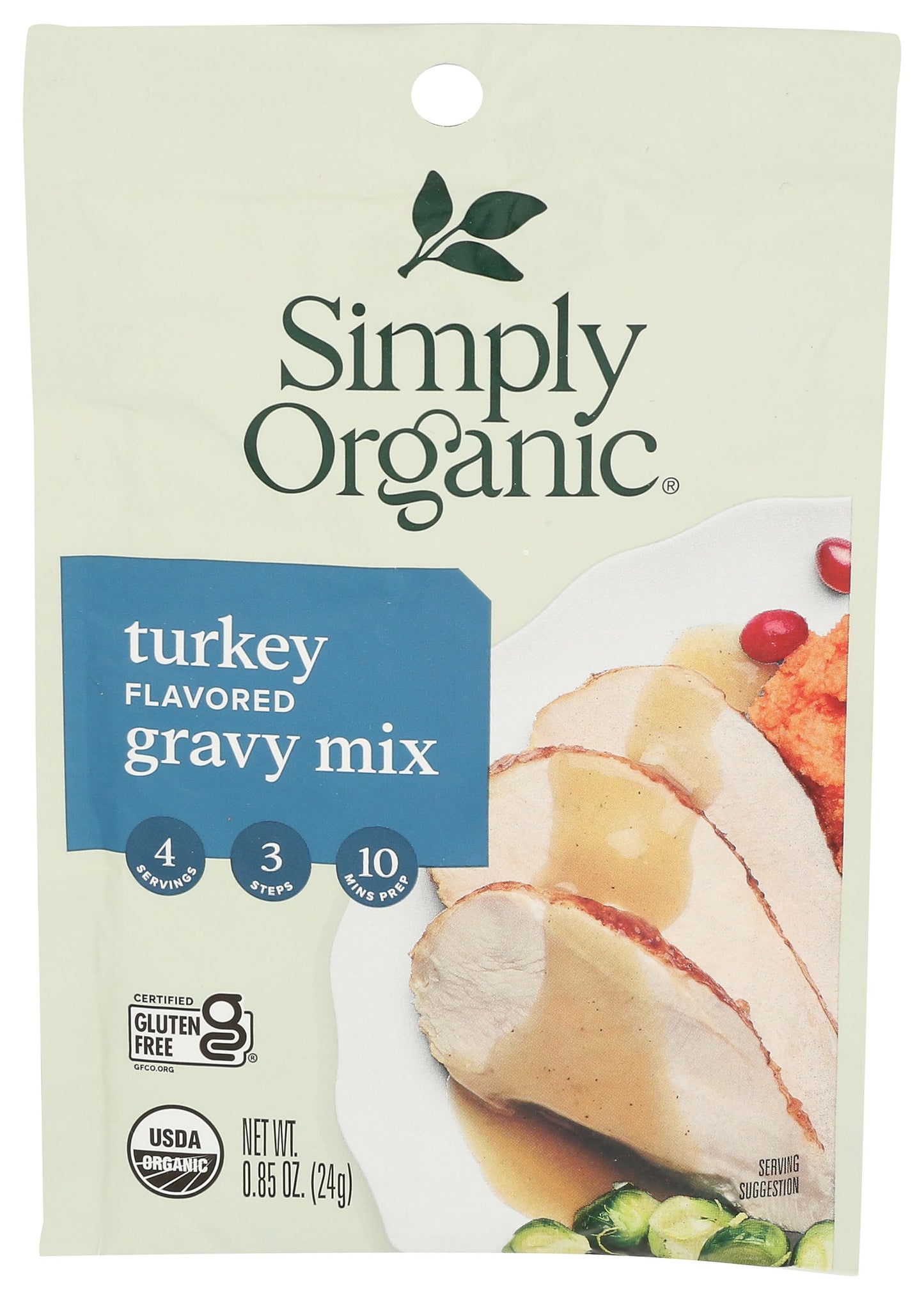 Simply Organic, Turkey Flavored Gravy Mix, 0.85 Oz