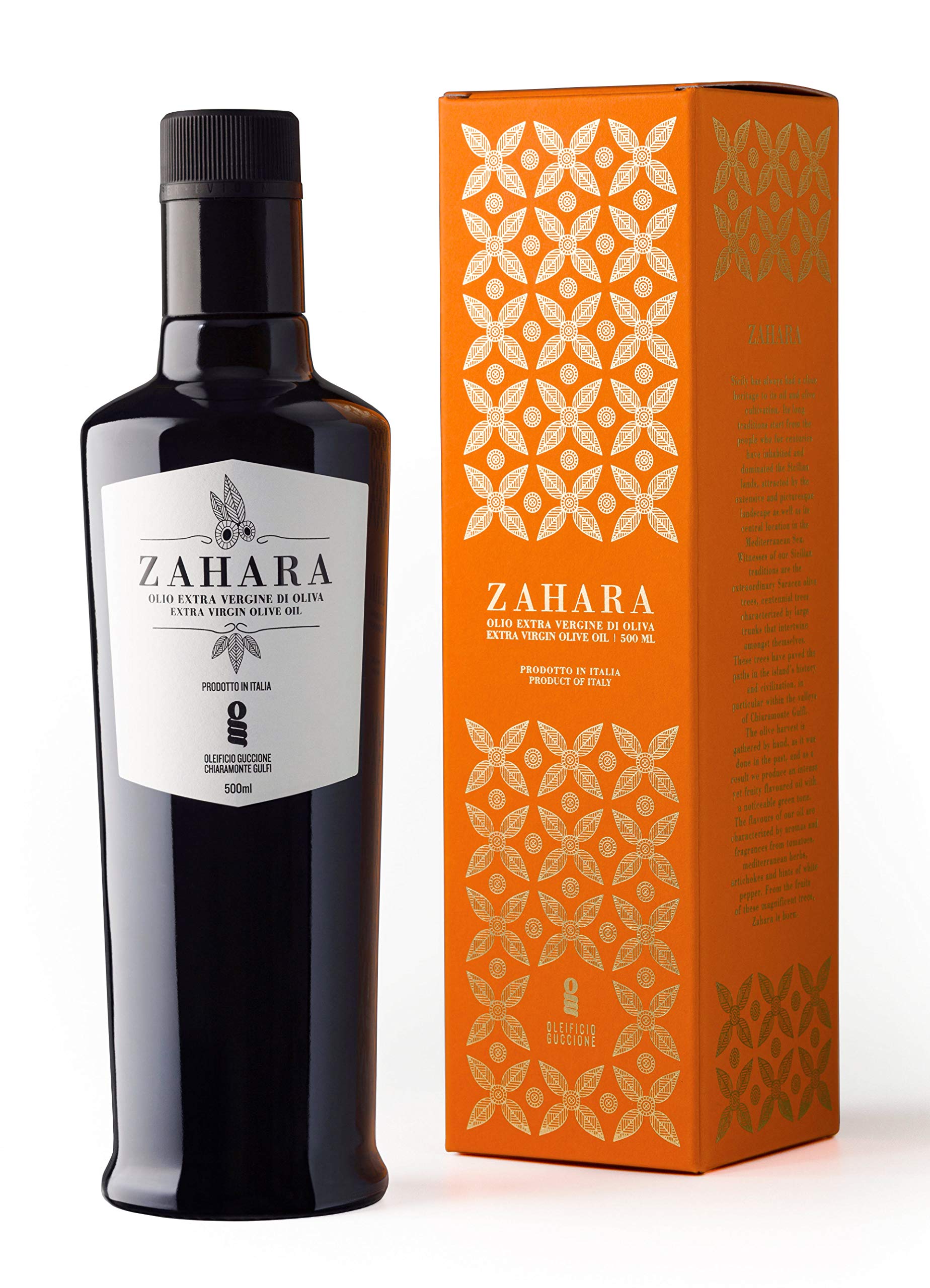 Oleificio Guccione Extra Virgin Olive Oil, Sicilian EVOO, Early Harvest, 16.9 Fl Oz (500ml), Gift Boxed