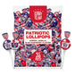 SUNNY ISLAND Patriotic Lollipops | 2 Pound Bag, 35 Pieces | Cherry, Blue Raspberry, Vanilla Flavors | Individually Wrapped