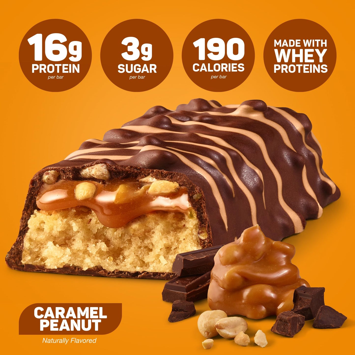 Fitcrunch Snack Size Protein Bars, Designed By Robert Irvine, World’S Only 6-Layer Baked Bar, Just 3G Of Sugar & Soft Cake Core (Caramel Peanut)
