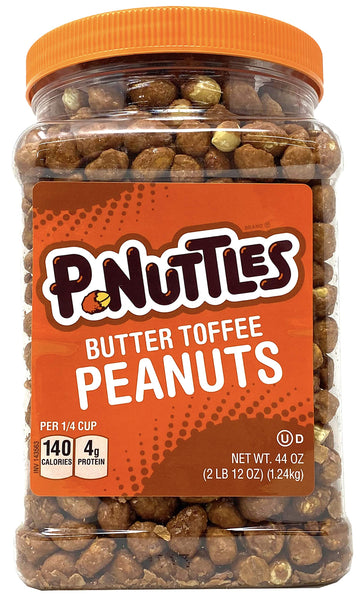 P-Nuttles Butter Toffee Covered Peanuts,Sweet Salty Snack, Toffee Peanuts,Toffee Nuts, 44 Ounce Jar Made In The Usa, Kosher, Pea