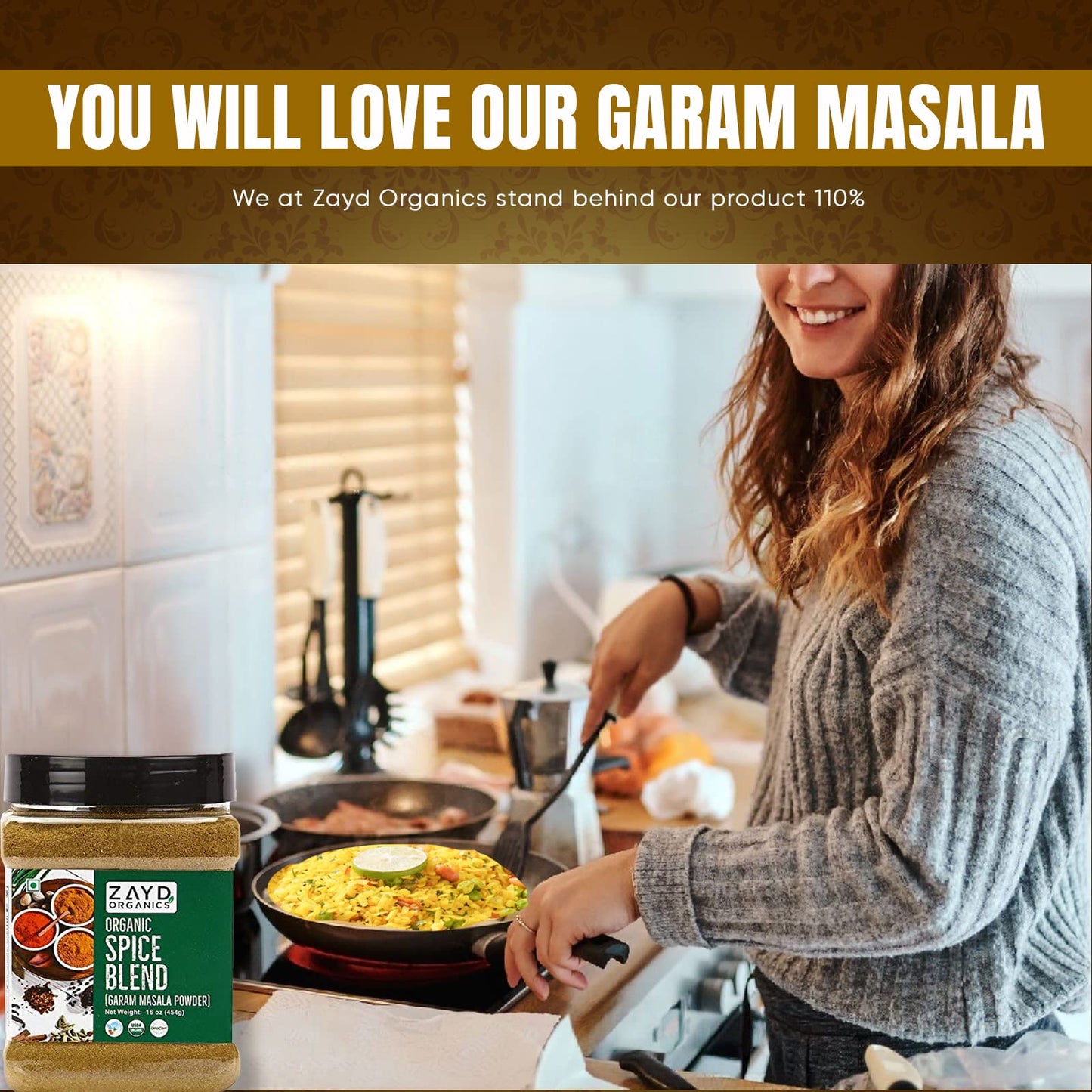Zayd Organic Garam Masala Powder 16Oz (454G) Indian Spice Blend