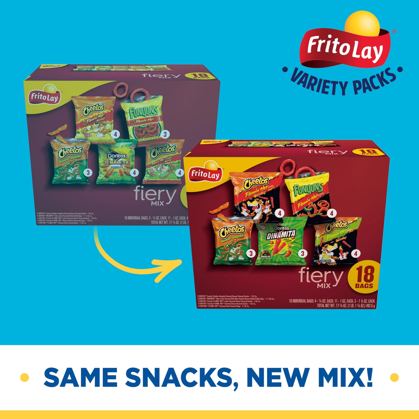 Frito-Lay Fiery Mix Variety Pack Box 18ct